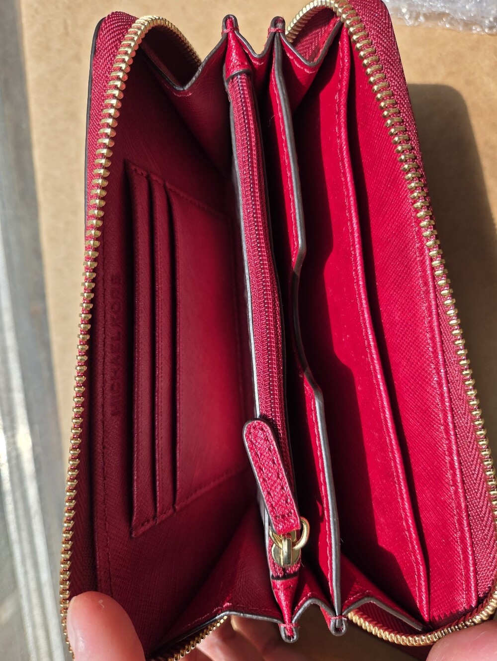 Michael Kors Wallet Wristlet Saffiano Leather Red - Picture 3 of 12